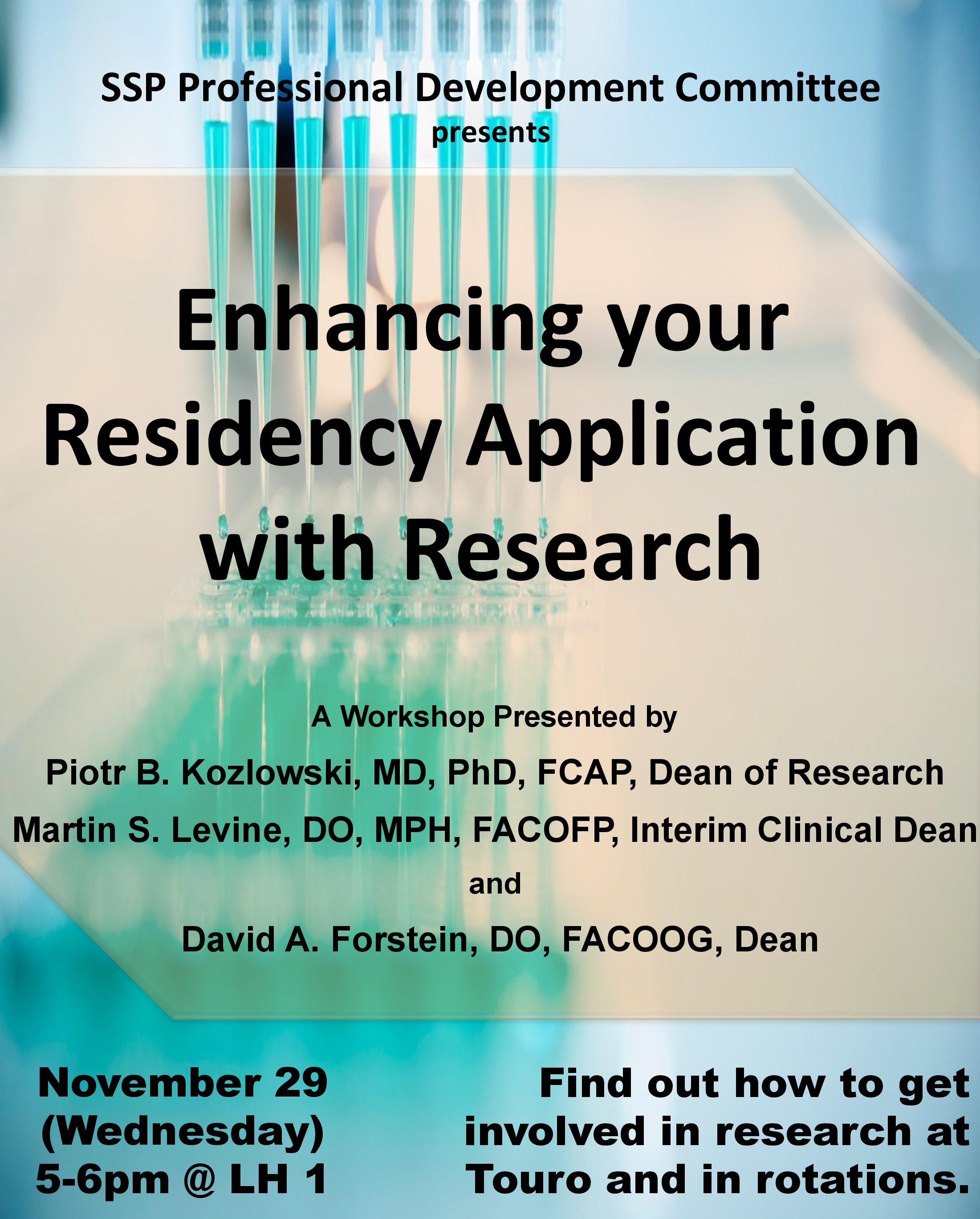 Enhancing Your Residency Application with Research Workshop