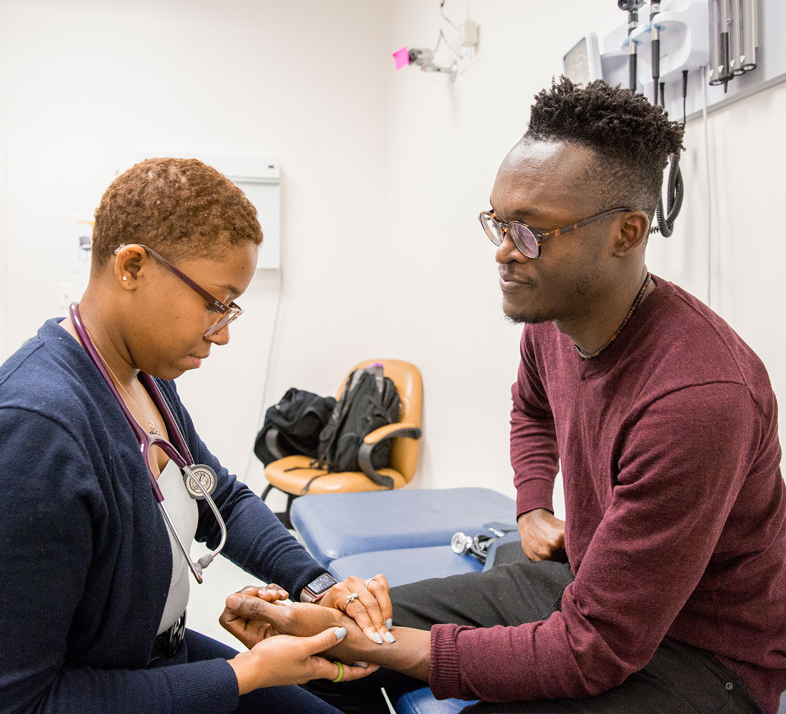 Students practicing in clinic
