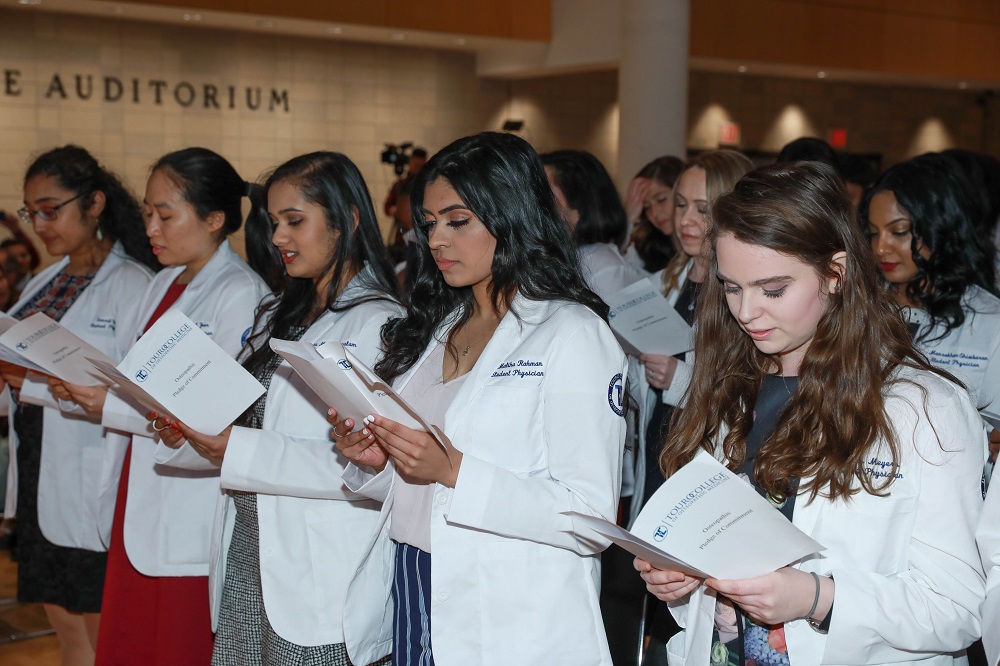 Members of the class of 2020 donned their white coats. 