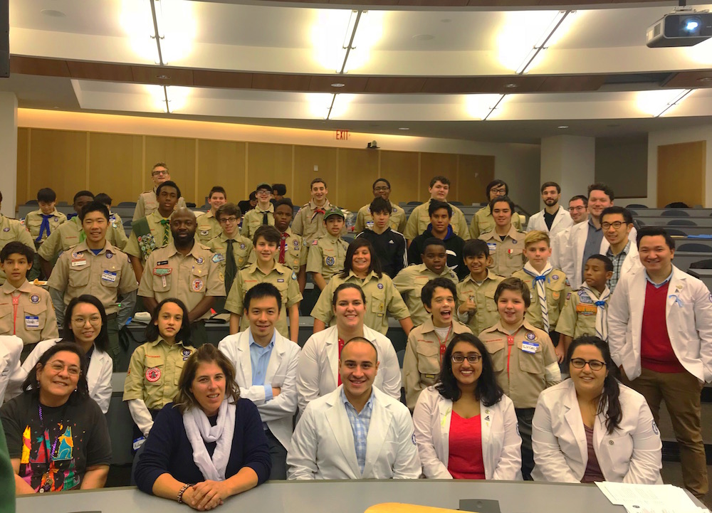 50 boy scouts visited TouroCOM to earn their first-aid merit badge at an event organized by Sigma Sigma Phi. 