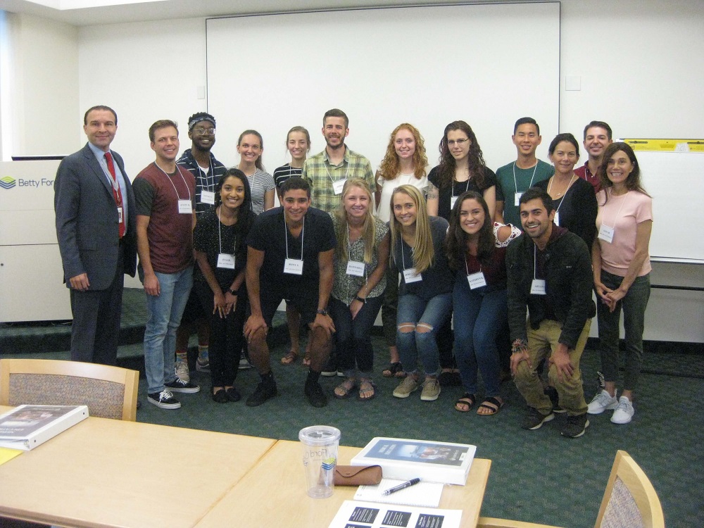 TouroCOM Harlem student Evelyn Rajan (front row, third from left) spent part of her summer as an addiction medicine intern at the Betty Ford Clinic.