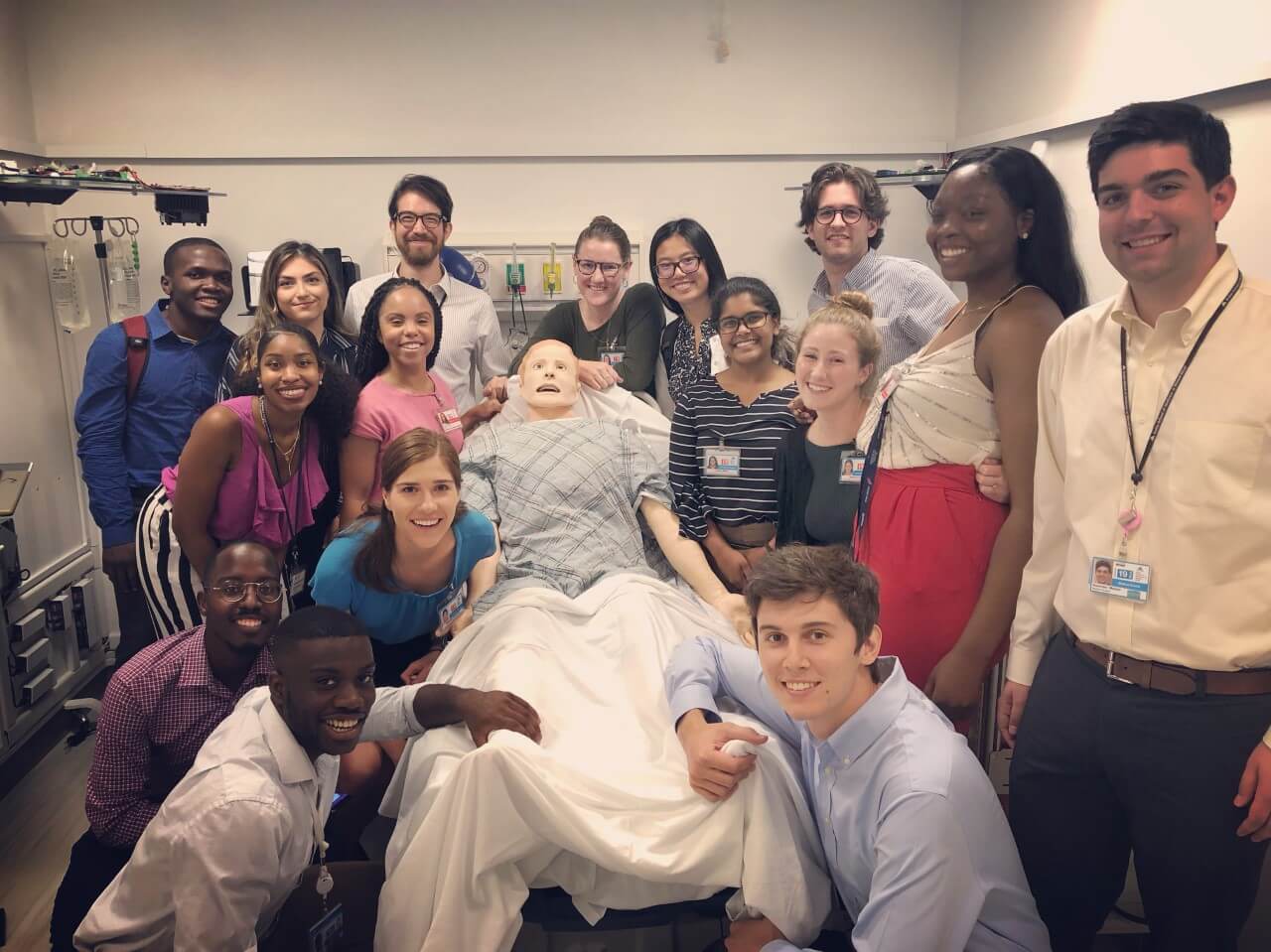 TouroCOM Middletown student Benjamin Araki (back row, third from left) participated in three studies during his internship at the The Icahn School of Medicine at Mount Sinai’s Emergency Medicine Research Training Program.