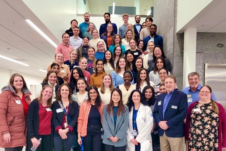 TouroCOM Montana student mentors posing with GFPS staff and high school mentees, representing collaboration in the MedAchieve Montana program. Together, they inspire the future of healthcare leadership.