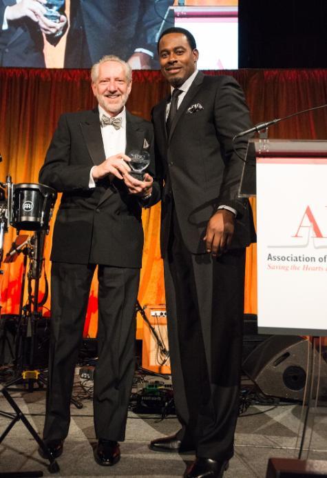 Executive Dean Robert Goldberg, DO, left, with Gala emcee, actor and American Heart Association spokesperson Lamman Rucker at the Association of Black Cardiologists\' 6th Annual Awards Gala.