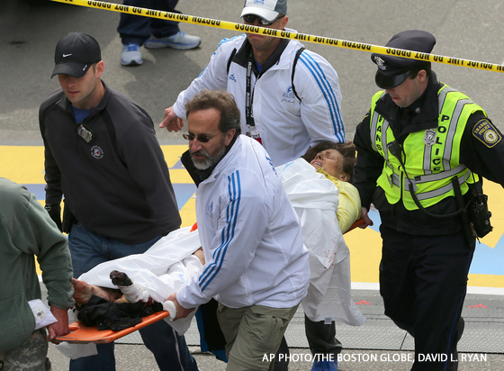 Dr. Martin Levine, associate dean and professor of family medicine at TouroCOM, assisted the injured at the Boston marathon bombing.